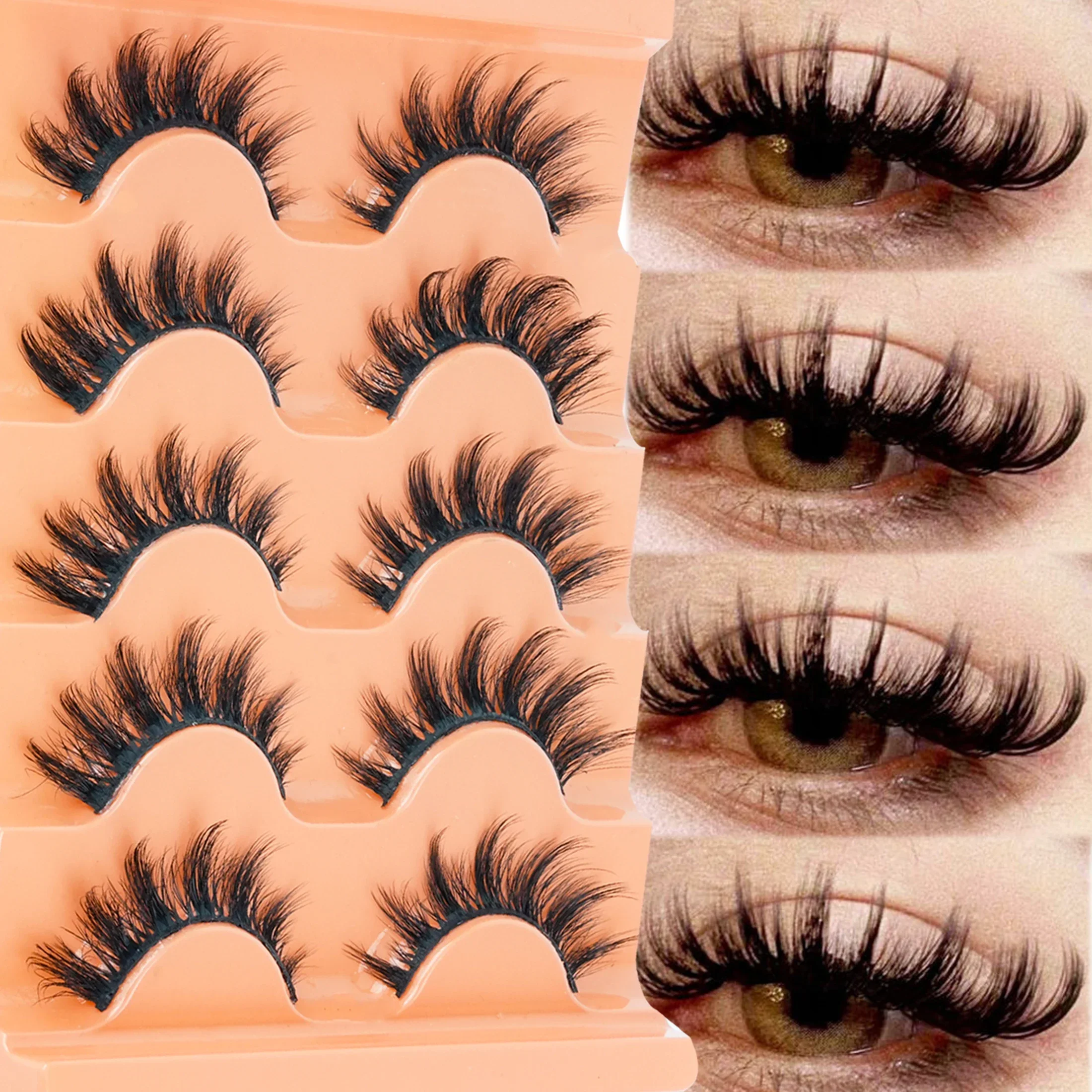 Beauty Makeup Women - 5 Pairs Cat Eye 8D Russian